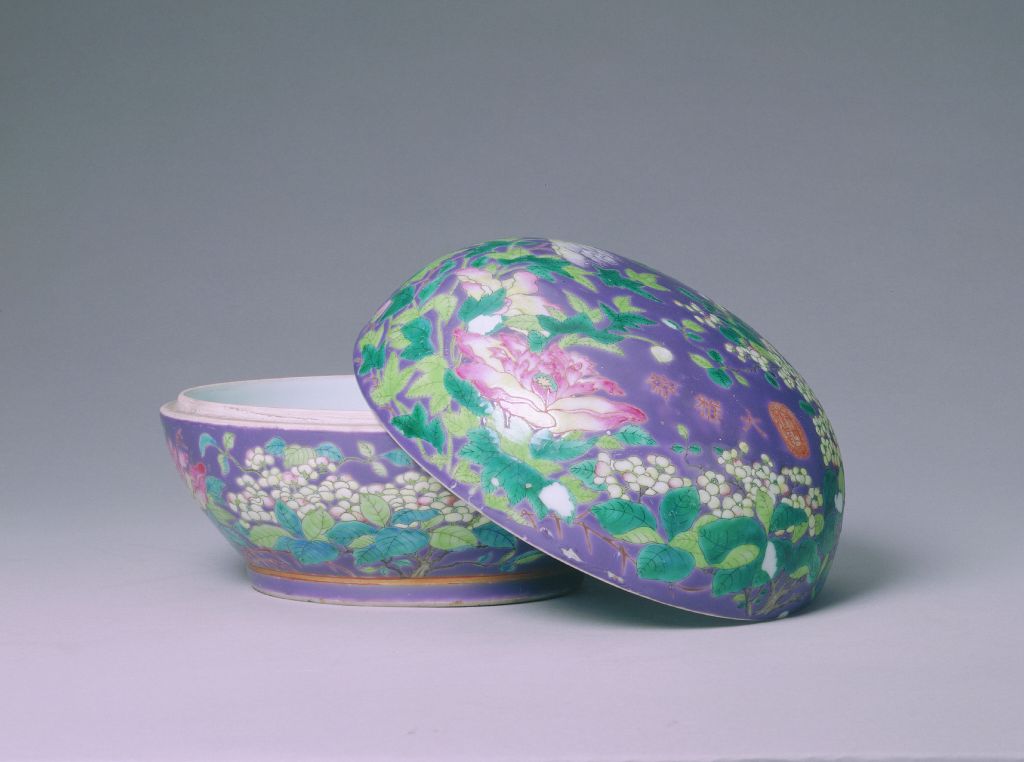 图片[1]-Lotus Root Land Pink Flower and Bird Pattern Round Box-China Archive